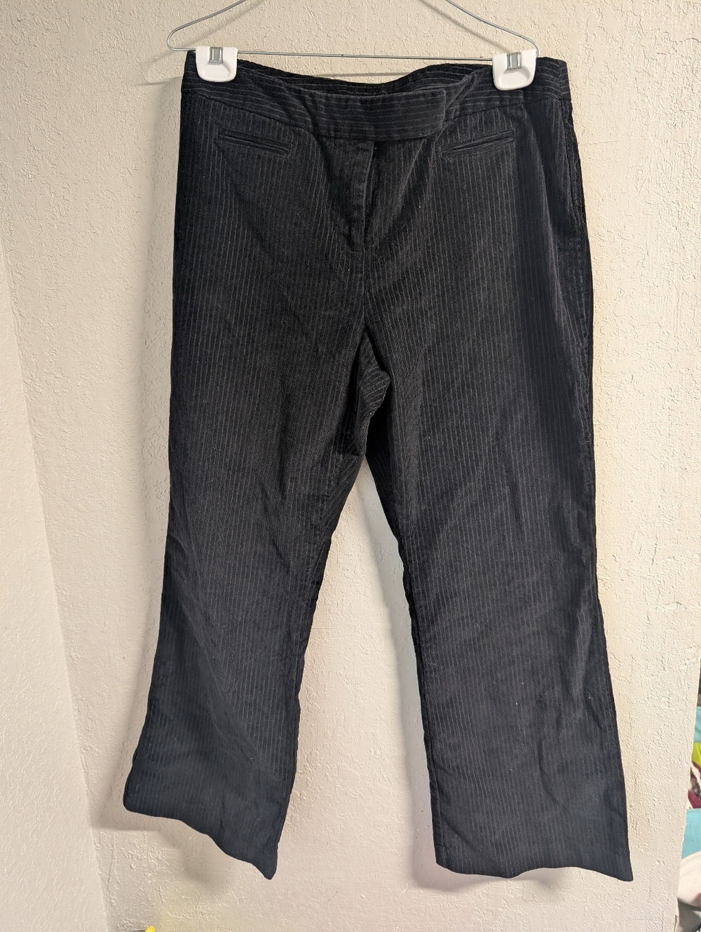 Corduroy Pants 16p Black Wide Wale Flare Boho Utility Goblin Gorpcore Academia